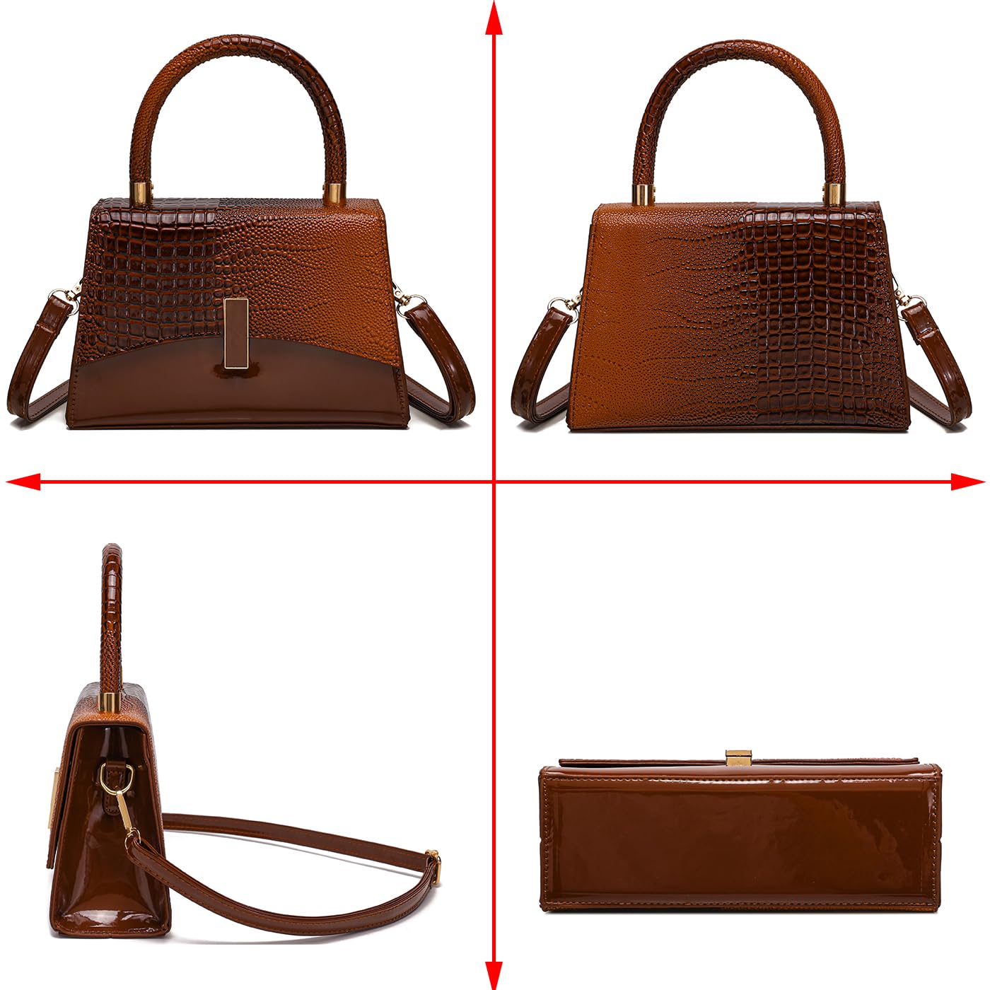 JHVYF Women Small Crossbody Bags Shoulder Bag Classic Satchel Handbags Ladies Cute Purses Satchels bag mini purse for women Brown