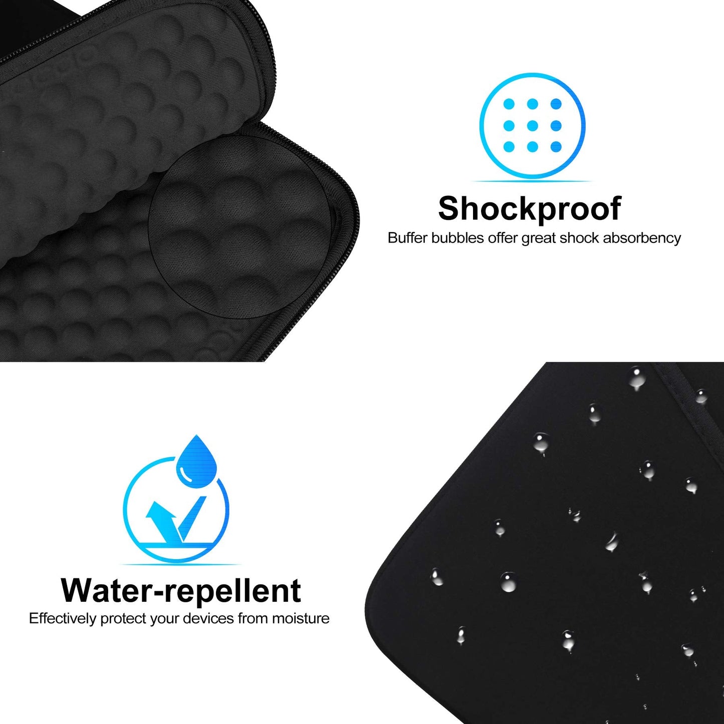 Lacdo Tablet Sleeve Case for 11 inch iPad A16 / 11 inch iPad Air M4 M3 M2 / 11" iPad Pro M5 M4 / 10.9" iPad /10.2" iPad /10.9" ipad Air / 11 Inch Samsung Galaxy Tab A9+ Bag, Fit Magic Keyboard, Black