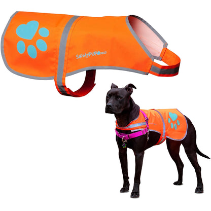 Blaze Orange Reflective Dog Vest, High Visibility in Woods & Hunting Areas