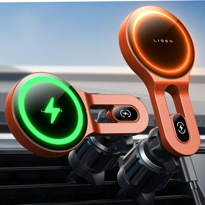 LISEN for iPhone 17 MagSafe Car Mount Charger, [Safer & Faster] Vent Magnetic Wireless Car Charger, Car Vent Phone Mount Charger Fits iPhone 17Pro/ Max/Air 16 15 14 13, Samsung with MagSafe Case