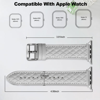 Women Genuine Lether Watch Band for Apple Watch, Dressy Soft Leather Watch Strap for Small Wrist, Compatible with Apple Watch Series 11 10 9 8 7 6 SE Ultra 3 2 1 38mm 40mm 41mm 42mm 44mm 45mm 46mm 49mm