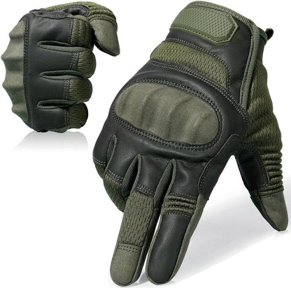 Touchscreen Full Finger Gloves for Men - Padded Outdoor Winter Gloves | Green