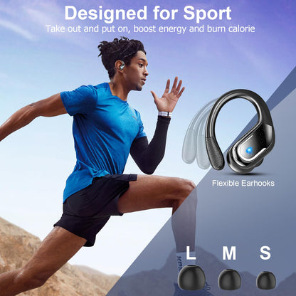 Ltinist Wireless Earbuds, 75hrs Bluetooth 5.4 Headphone Sport, 2025 Bluetooth Earbuds Deep Bass Over Ear Buds with Earhooks, ENC Noise Cancelling Earphone Mic, IPX8 Waterproof for Workout/Running/Gym