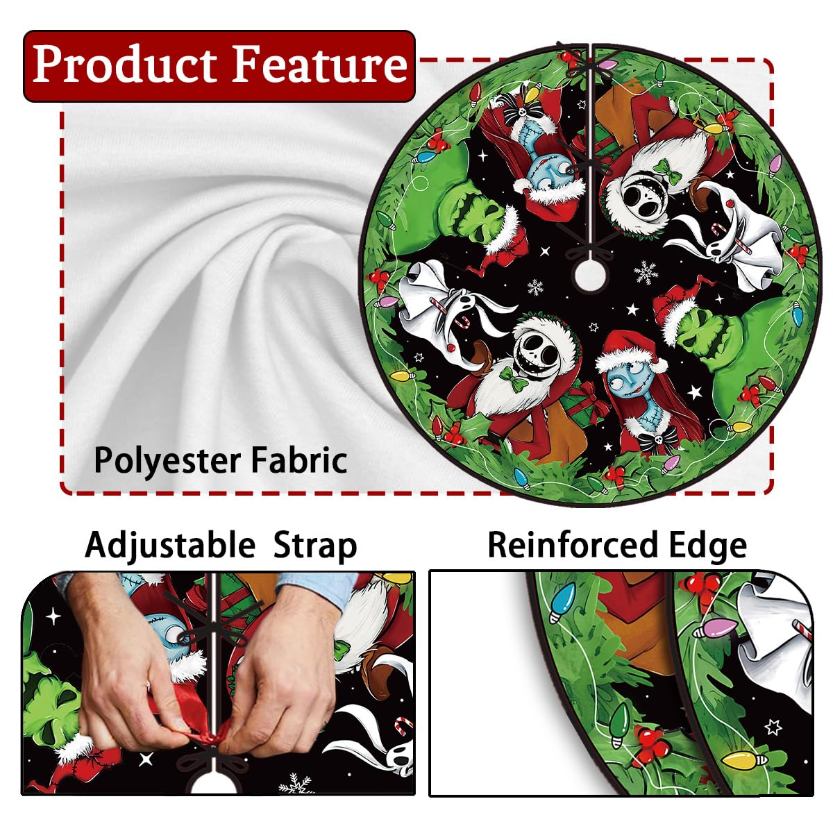 Christmas Tree Skirt 48 Inch Tree Collar Holiday New Year Winter Xmas Tree Decor Christmas Decorations for Home Party