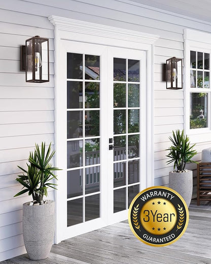 VIANIS Dusk to Dawn Outdoor Lighting, Modern Oil Rubbed Bronze Wall Light Fixtures, 100% Aluminum Porch Lights Outdoor, Anti-Rust Waterproof Outside Sconce Lights for Patio Front Door Entryway, 2-Pack