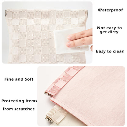 HIGH FIT Leather Pocket Cosmetic Bag for Purse,Coin Purse Lipstick Cosmetic Accessories Organizer, Travel Kit Storage Pouch,Waterproof Portable No Zipper Self-closing Small Makeup Pouch for Women