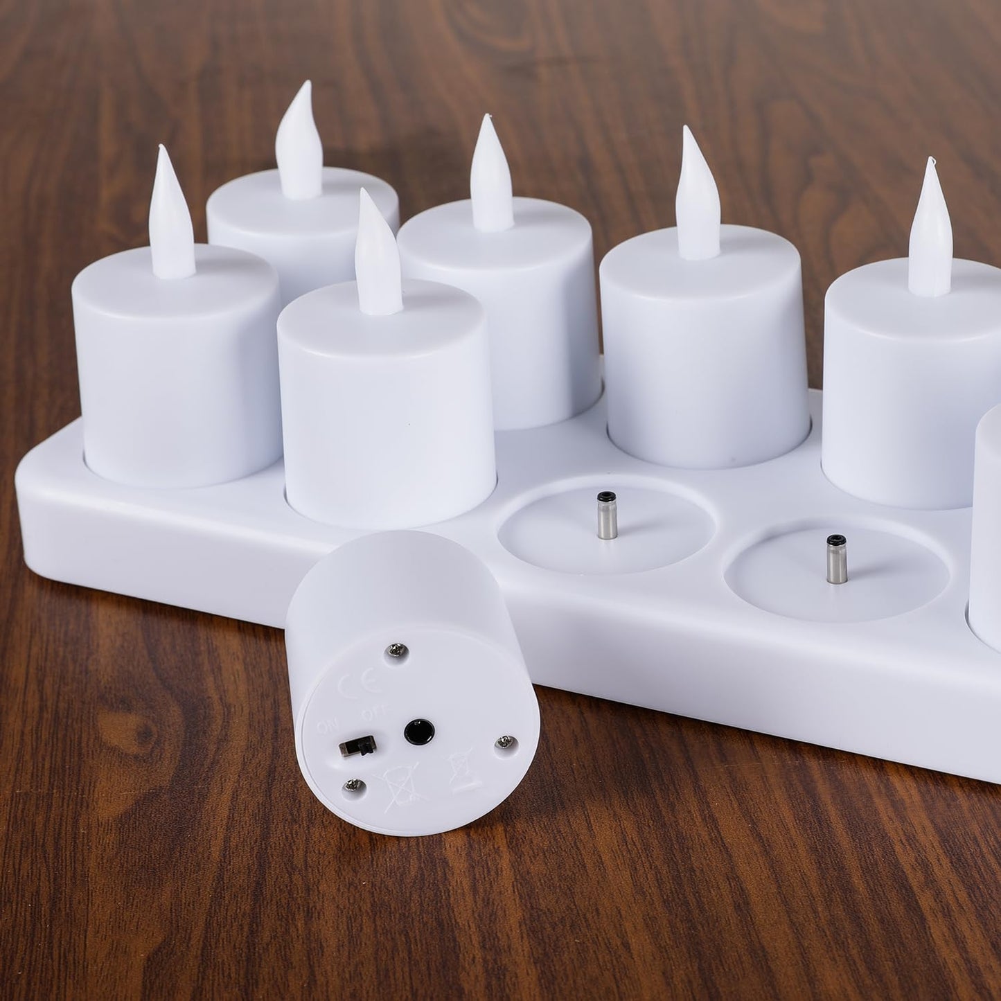 WoneNice 12 pcs USB Rechargeable Flameless Candles with Remote & Timer, LED Tea Lights for Wedding Christmas Lanterns Emergency Home Decor