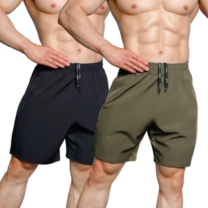 Gaglg Men's 7" Athletic Shorts 2 Pack Quick Dry Workout Running Shorts with Zipper Pockets Black/Green,Large