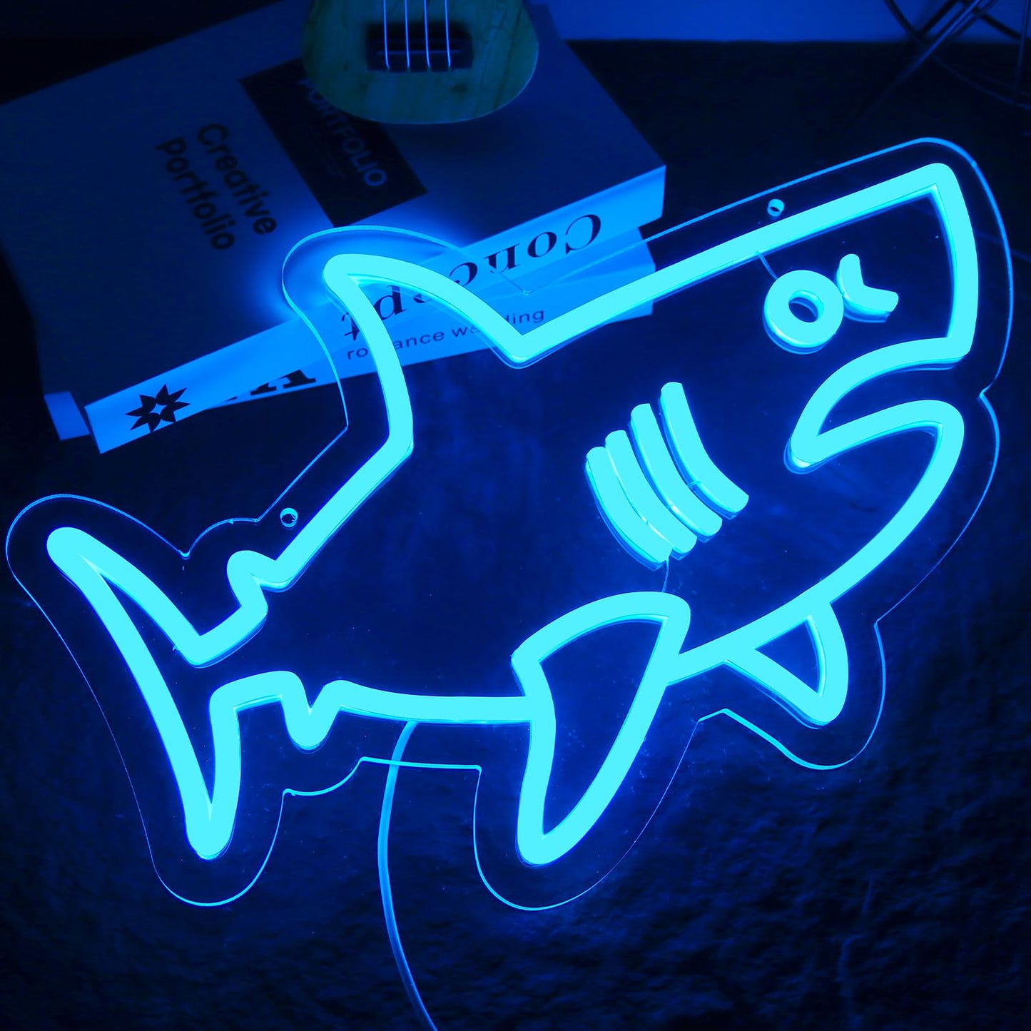 Balanar Shark Neon Signs for Wall Decor,Dimmable USB Powered LED Shark Light Animal Wall Decor Christmas Birthday Gift for Boys Men, Bedroom Living Room Man Cave Home Decoration10*15.7Inch