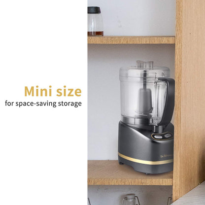 La Reveuse Electric Mini Food Processor Small Chopper 200 Watts 2-Cup Prep Bowl for Mincing Chopping Grinding Blending Pureeing (White)