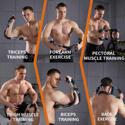Twister Arm Trainer for Men - 40-100 LBS Adjustable Chest Workout Equipment with 3 Resistance Levels, Portable Detachable Home Gym Strength Trainer for Upper Body Muscle Building, Exercise Equipment