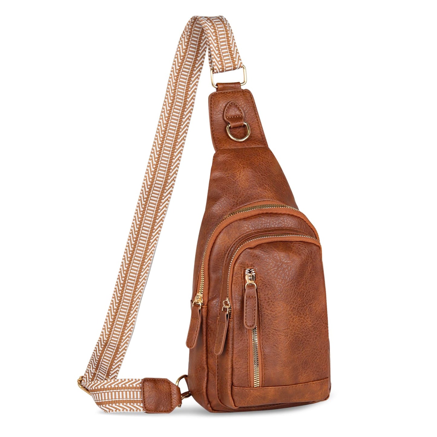 Relang Sling Bag for Women Crossbody, Leather Cross Body Fanny Packs for Women, Trendy Chest Bag for Travel and Daily Use