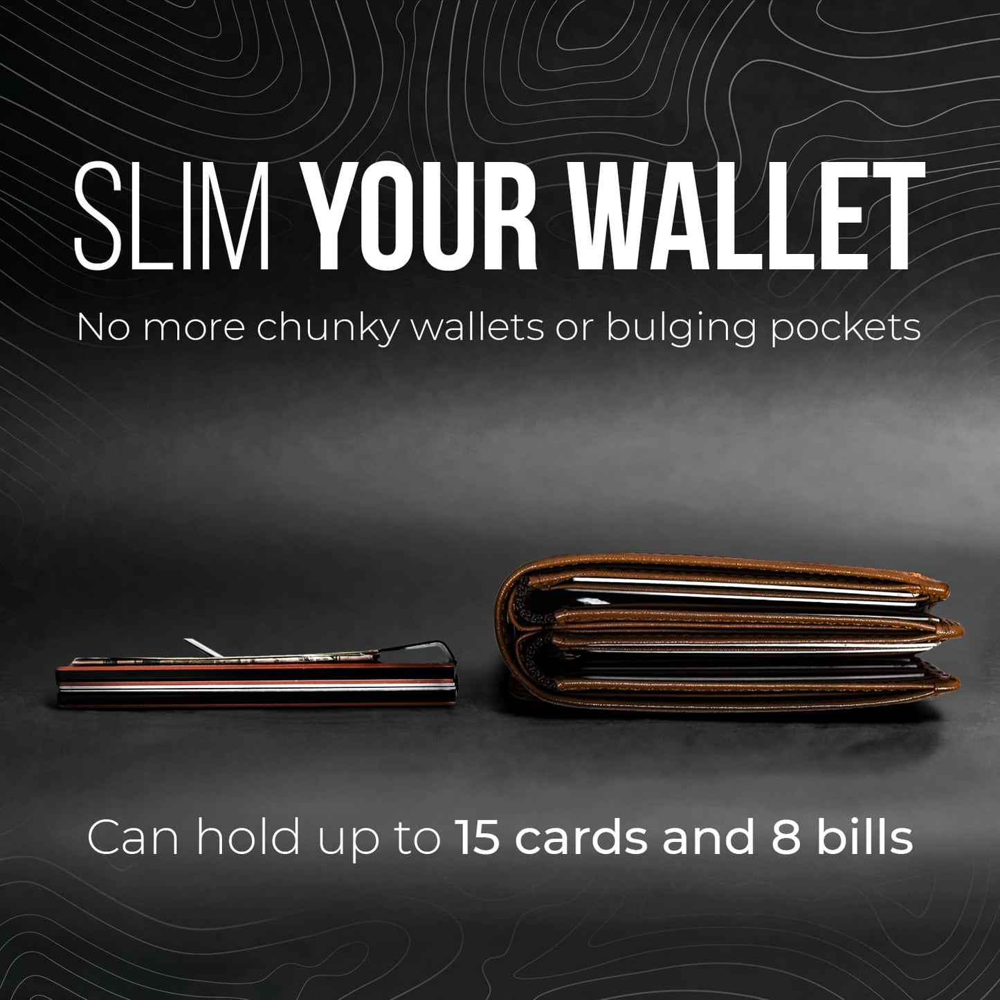 Mountain Voyage Co Minimalist Wallet for Men & Women - Slim RFID Wallet, Scratch Resistant, Credit Card Holder & Money Clip, Easily Removable Money & Cards, (Khaki Leather)