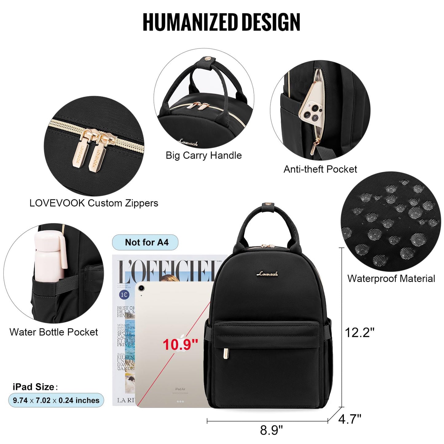 LOVEVOOK Mini Backpack Purse for Women Cute Small Backpack, Light Weight Fashion Daypack for Work Travel Daily Backpack