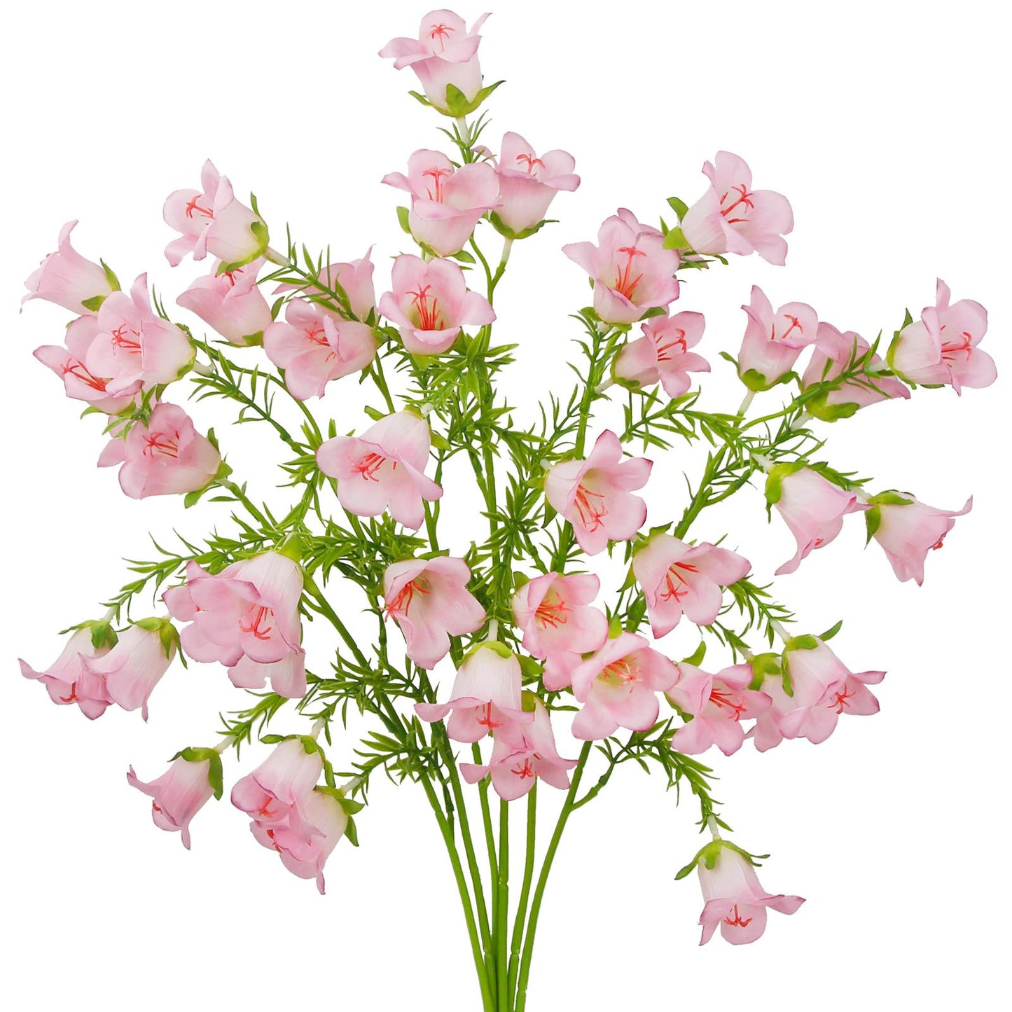RSSGID 6 Pcs Artificial Flowers Lily of the Valley 26.8 Inch Long Stem Light Pink Faux Bell Flowers Realistic Campanula Spring Summer for Tall Vase Home Decor Wedding Centerpiece Garden Party Balcony