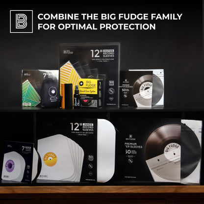BIG FUDGE Premium Master Vinyl Sleeves - Anti Static and Dust Archival Record Inner Cover - Protective Plastic and Rice Paper LP Album Sleeve Covers for 7-Inch Records - Pack of 25