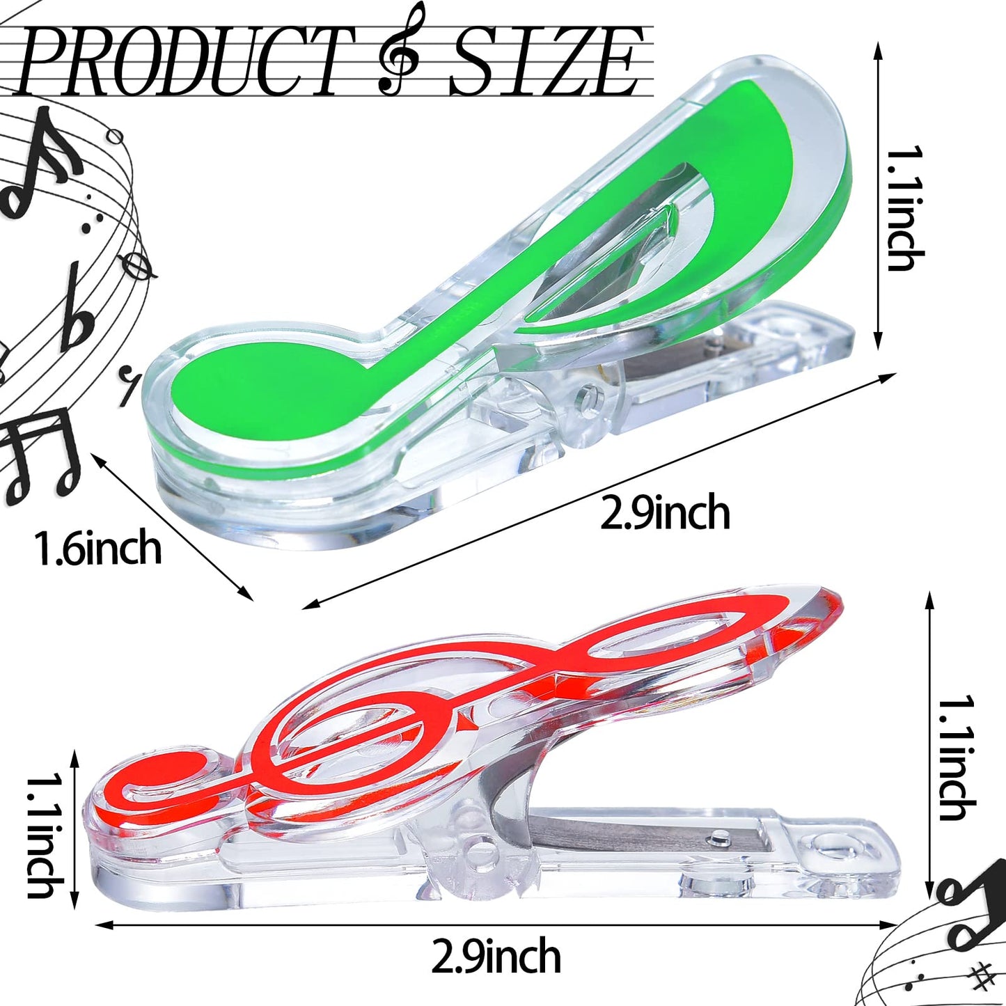 Gersoniel 40 Pack Teacher Gifts Music Note Paper Clip Treble Clef Paper Clips Valentine Funny Music Teacher Gifts Plastic Book Page Sheet Holder for Desk Bookmark Office School Stationery Accessories