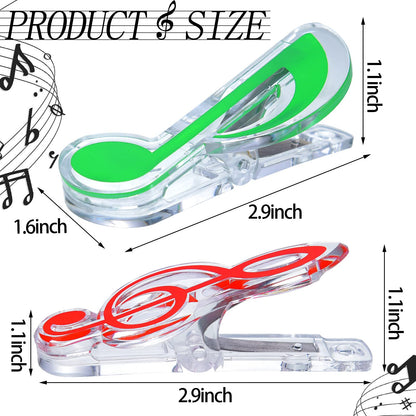 Gersoniel 40 Pack Teacher Gifts Music Note Paper Clip Treble Clef Paper Clips Valentine Funny Music Teacher Gifts Plastic Book Page Sheet Holder for Desk Bookmark Office School Stationery Accessories