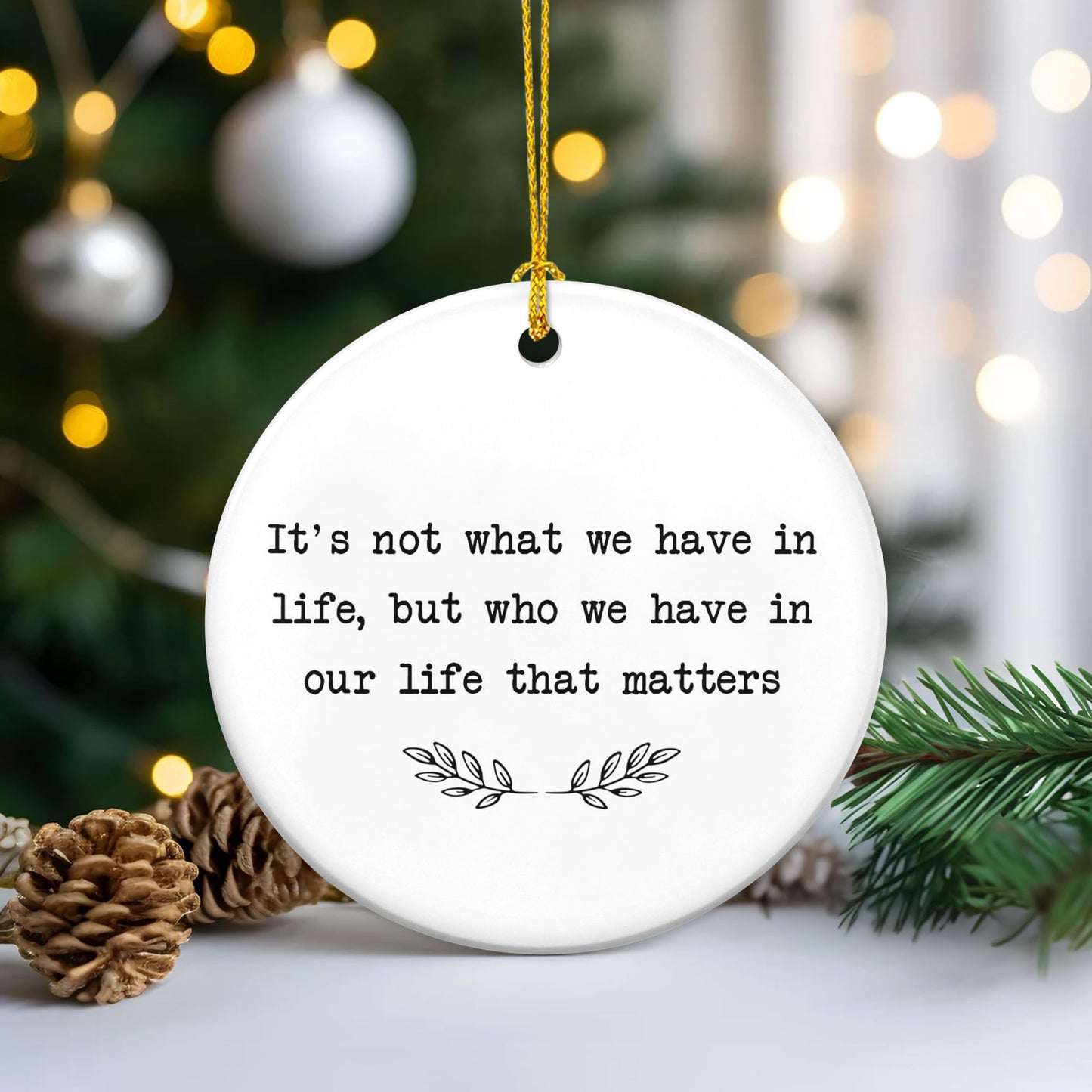 TEEZWONDER Christmas Ornaments Gifts for Women Men - Ceramic Ornaments 2025 for Xmas Tree Decorations - Christmas Birthday Stocking Stuffers Gifts for Mom Dad Sister Brother, Friend Gift Ideas