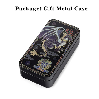 D&D Metal Dice Set, DNDND 7PCS Metallic Ancient Copper Dice with Metal Case for DND Dungeons and Dragons Table Games Roly Playing Rolling
