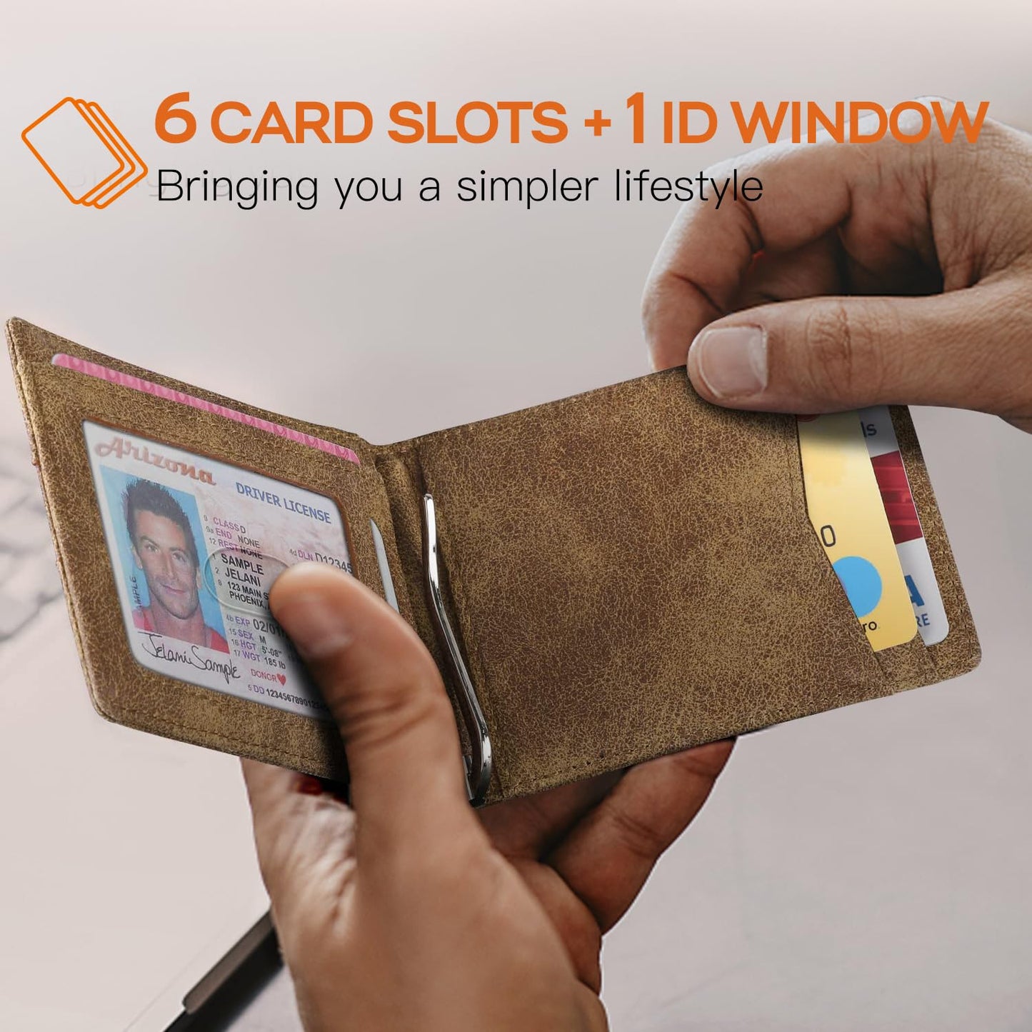RUNBOX Slim Wallet for Men Genuine Leather RFID Blocking Bifold Minimalist Front Pocket Mens Wallet with Money Clip Thin Gift Box