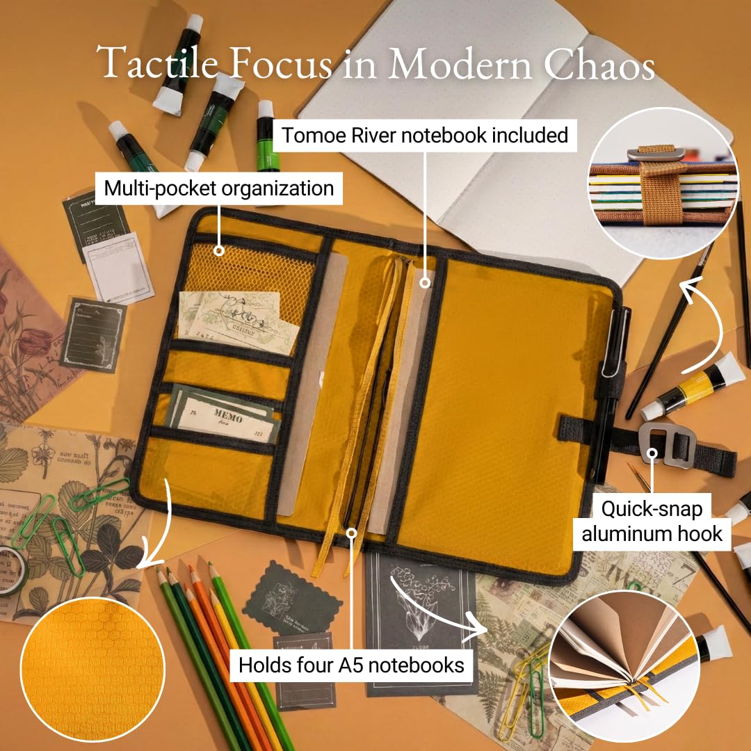 LOCHBY® Field Journal | Planner Cover | Water Resistant Waxed Canvas | Pen Loop | Included Tomoe River Notebook | Perfect for Travel, Art, Bullet Journal