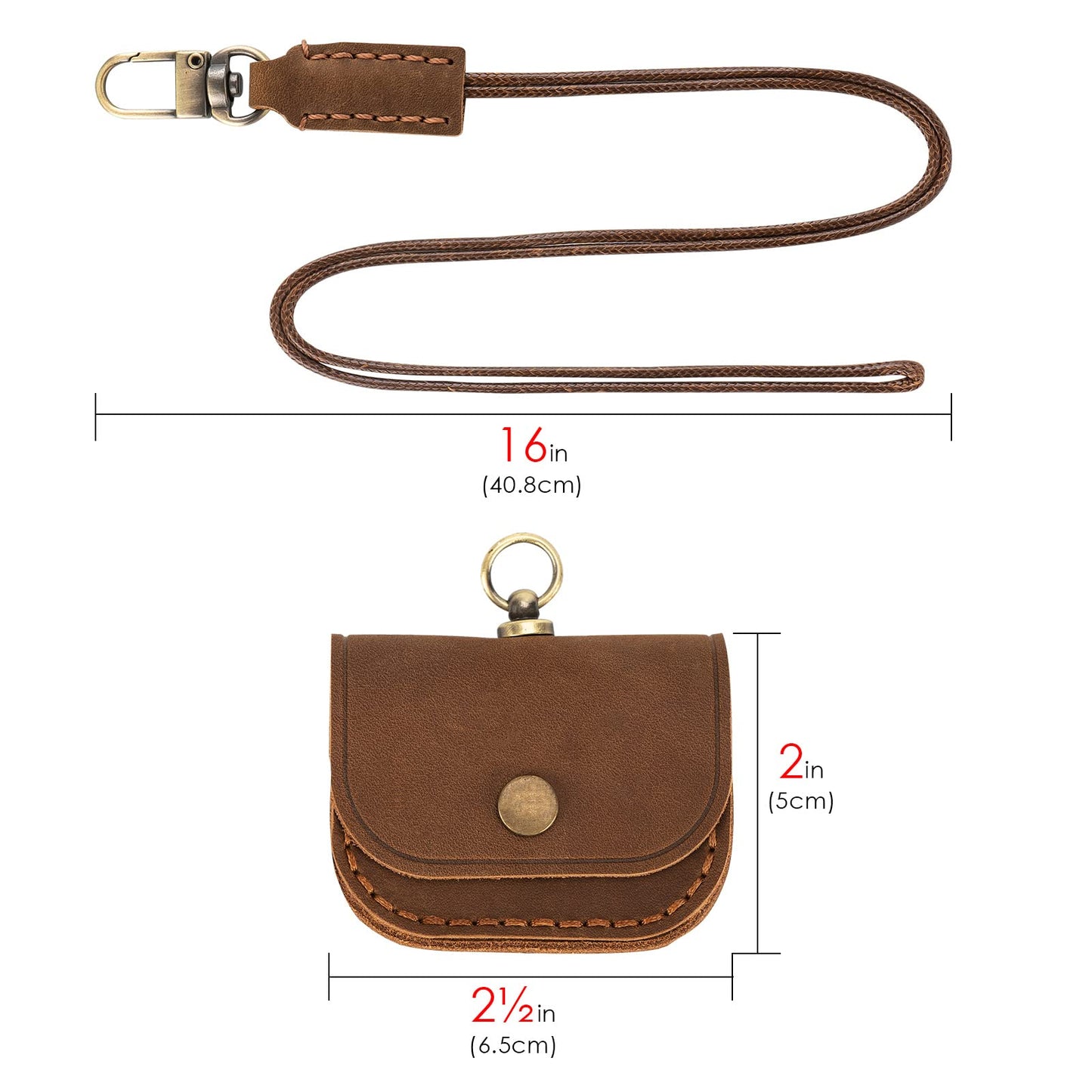 Musiin Premium Leather Bag Compatible with Airpods Pro 2/1 and Earphone Protective Storage Cover Pouch Portable Carrying Case(Brown)