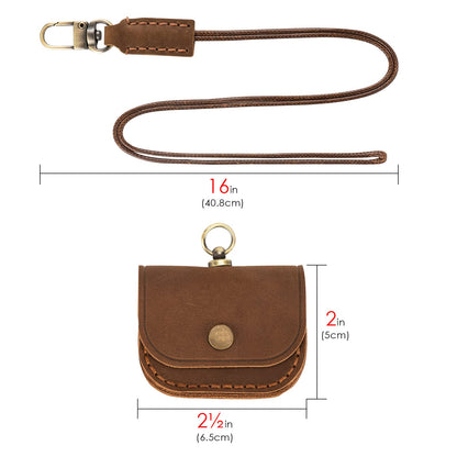 Musiin Premium Leather Bag Compatible with Airpods Pro 2/1 and Earphone Protective Storage Cover Pouch Portable Carrying Case(Brown)