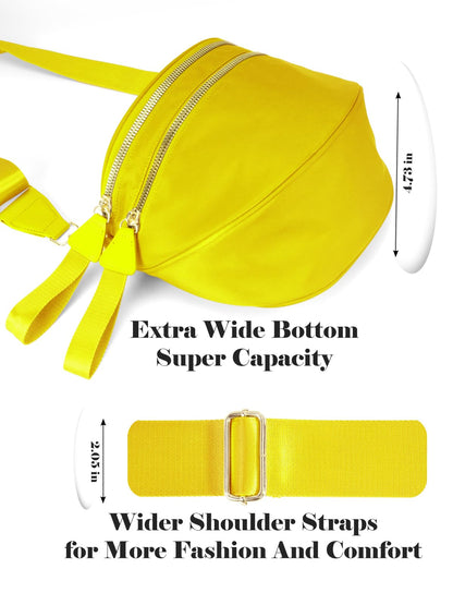 Pure Colour Crossbody Bag Bum Bag for Women,Spacious Purse Fanny Packs Belt Bag,Oversized Bum Bag (Colour Bum Bag-Beige)