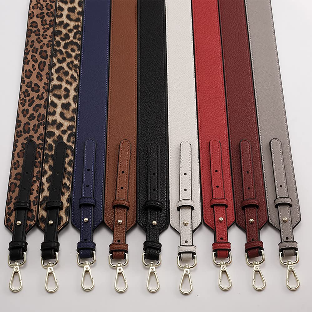 MOISTRI Grain Leather Purse Strap Adjustable Crossbody Replacement Straps for Handbags Monk Head Screws Detachable Gold Clasps Long Navy Blue