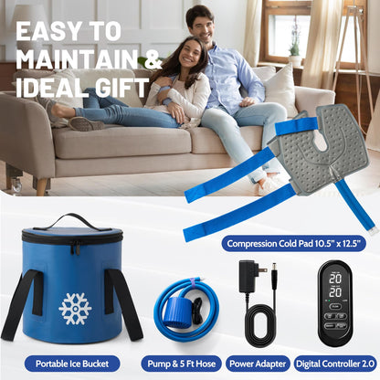 GALINAND Ice Machine for Knee After Surgery 2.0, FSA Eligible HSA, Portable Cold Therapy Machine for Knee Replacement, Ice Therapy for Post Surgery, Cryotherapy System, Ice Compression for Recovery