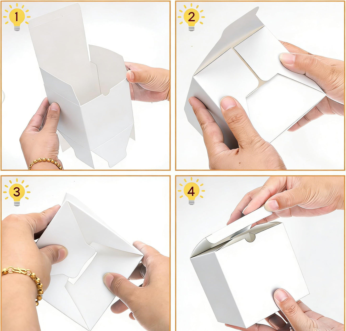 Jucoan 100 Pack White Paper Gift Boxes with Lids, 4 x 4 x 4 Inch Gift Wrapping Box Party Favor Box Goodies Treat Boxes Candy Boxes for Wedding, Bridesmaids Proposal, Birthday, Graduation, Father's Day