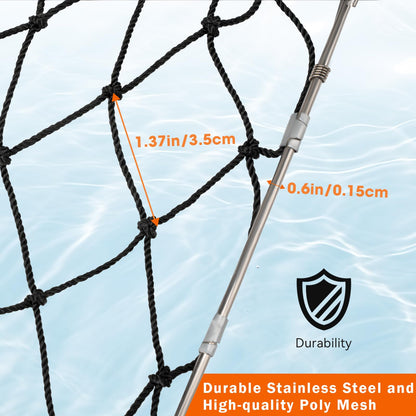 QualyQualy 4 Set Castable Crab Trap Kit, Foldable Crabbing Net with Rope & Bait Clip, Crab Snare/Pots/Traps for Blue Crabs, Dungeness, Crawfish Portable Crabbing Equipment
