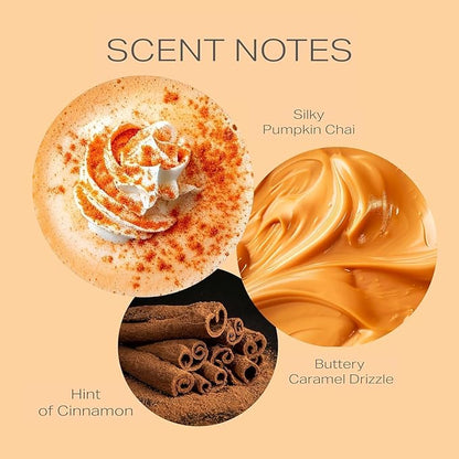 Pumpkin Spice Candle - 275g/9.7 oz Pumpkin Candle in Orange Frosted Glass Jar with Wooden Lid and Wooden Crackling Wick in Luxurious Gift Box - Cosy, Warm and Comforting