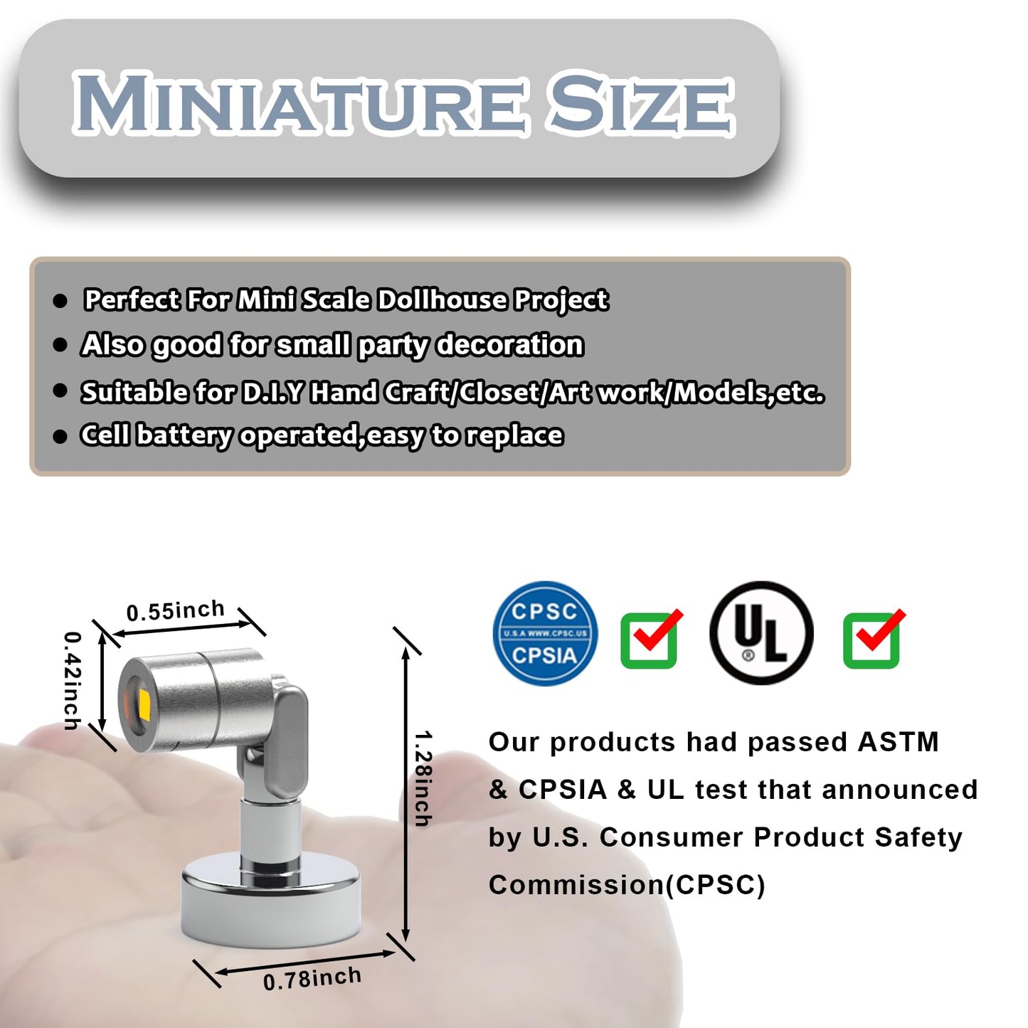 Suzeyar Metal Miniature LED Lights,Tiny Spot Light with Magnet Base,Battery Operated LED Lights,Wireless Miniature Spot Light for Artwork Painting,Jewelry Showcase,DIY Hand Craft (Green)