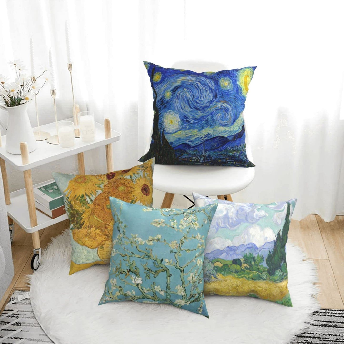 Worltoldb Christmas Bear Deer Throw Pillow Covers Set of 4 Winter Xmas Decorative Soft Linen Fabric Square Cushion Case for Room Bedroom Sofa Car 18x18 (506, 18"x18")