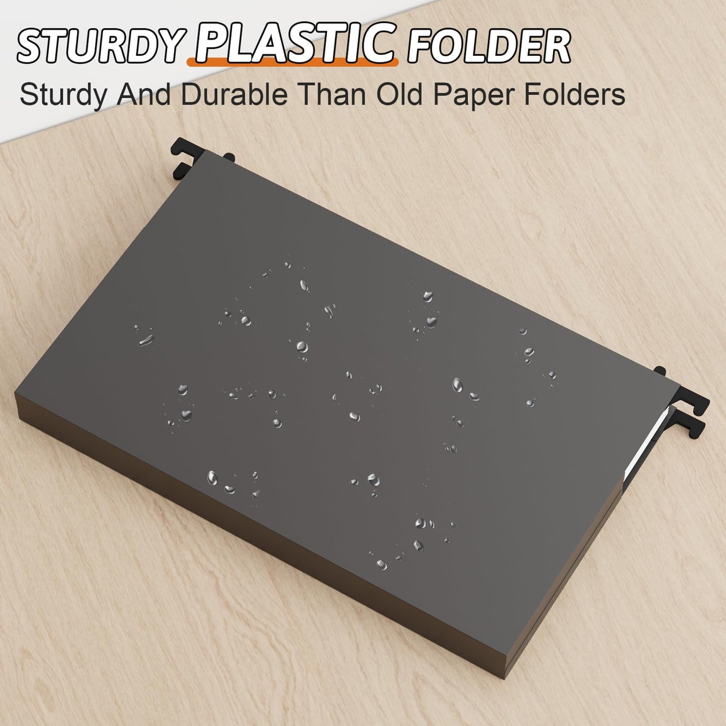 NORDUN Plastic Legal Size Hanging File Folders,Heavy Duty 1 Inch Expansion,12 Pack Reinforced Black Legal Hanging Folders Expandable,Adjustable Tabs,File Cabinet Folders for Bulky Files
