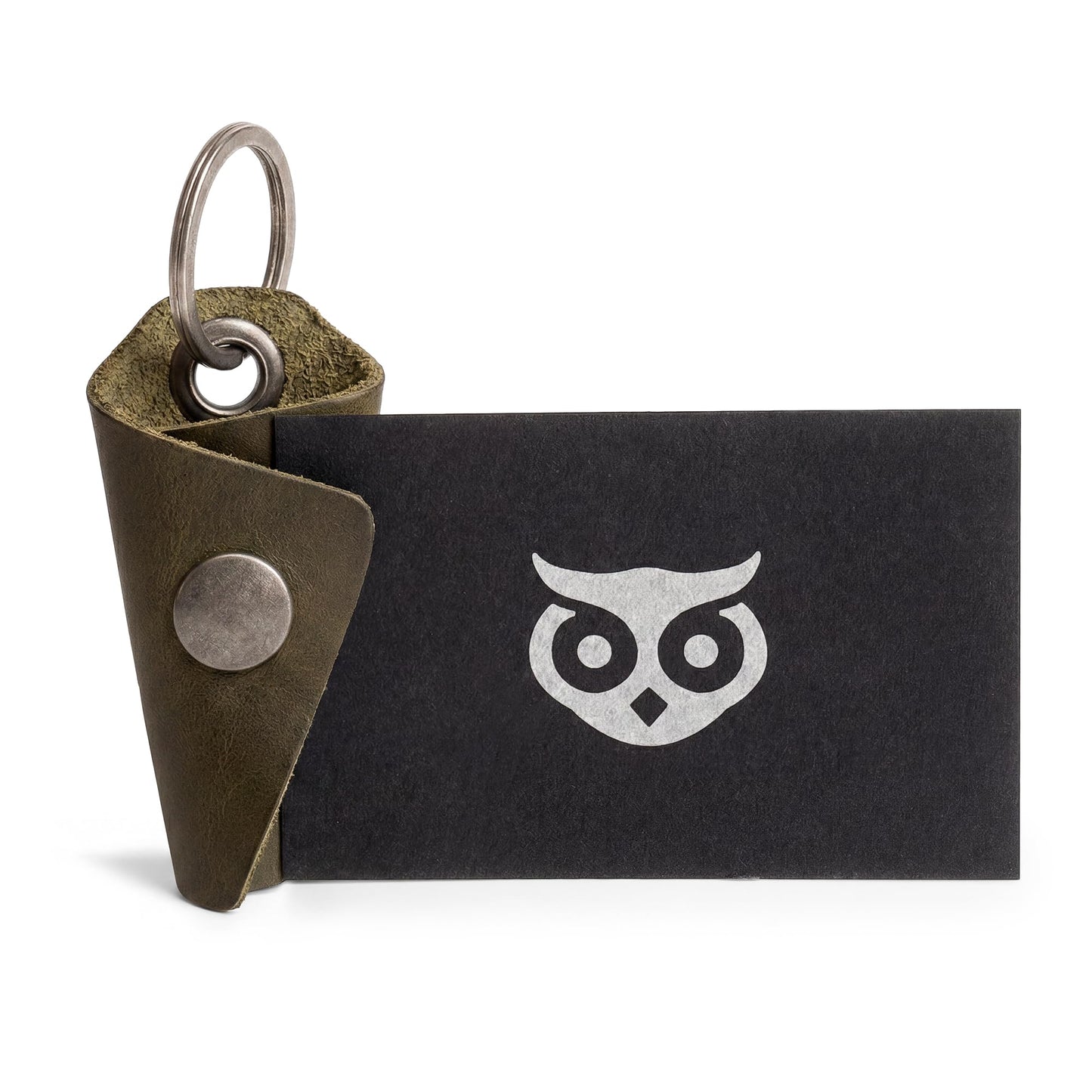 Hide & Drink Full Grain Leather Wrap Keychain, Organizer Snap Closure, Key Ring Cover, Silencer Sleeve Key Holder for Men (Dark Jade)