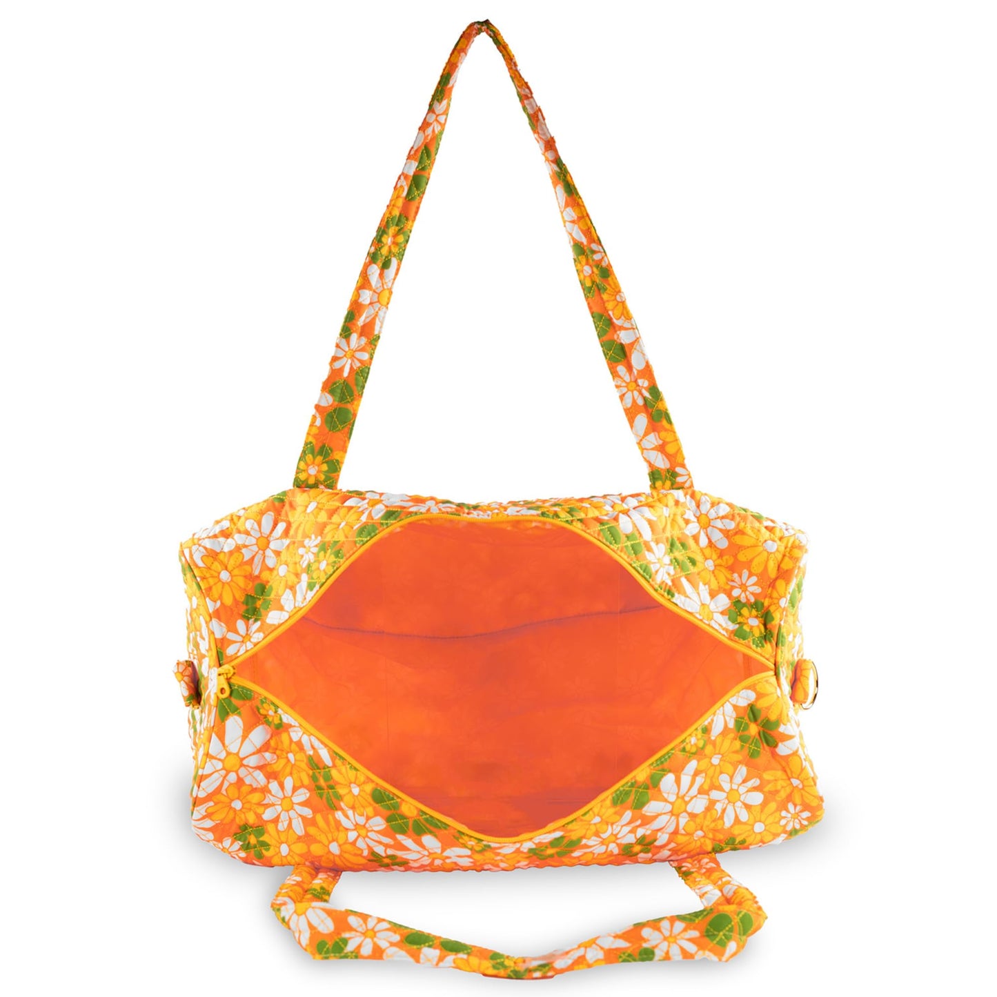 ban.do Quilted Duffel Bag for Women, Large Carry On Travel Weekend Bag with Top and Shoulder Straps, Retro Floral