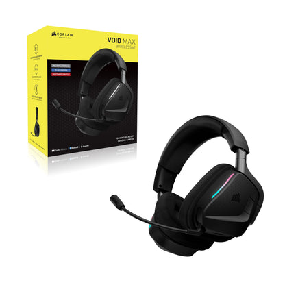 Corsair Void v2 MAX Wireless Gaming Headset for PC, PS5, PS4, Switch, Mobile - Simultaneous 2.4GHz+Bluetooth, Dolby Atmos, Sonarworks SoundID, 70Hr Battery, Fast Charging, Clear Microphone - Carbon
