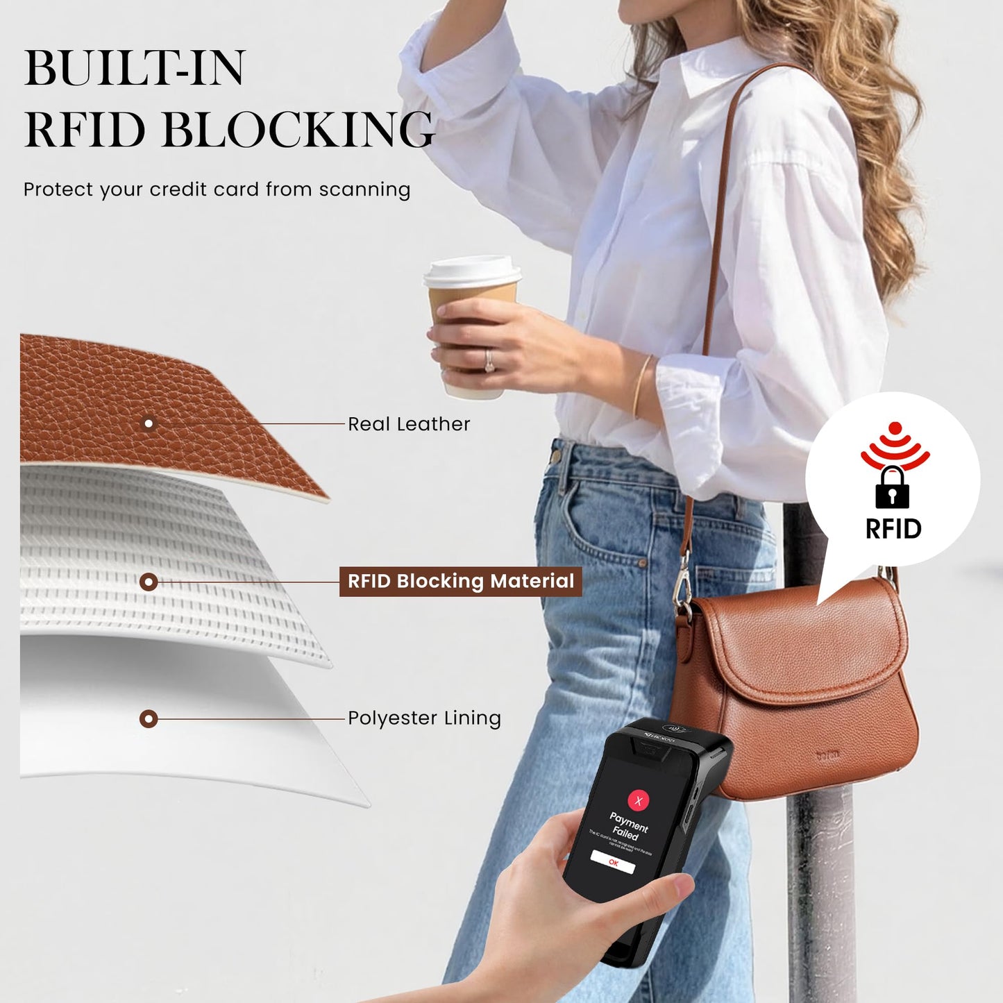 befen Genuine Leather Purses for Women Trendy, Women's Small Cross Body Saddle Bag Purse with RFID Card Slots - Cognac Brown Crossbody Bags 2026 Summer