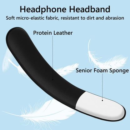 Geekria Medium Cooling-Gel Hook and Loop Headband Cover + Pad Set Protector No Tool Needed Compatible with HyperX, Turtle Beach, Razer, SteelSeries, Logitech, Corsair Headphones