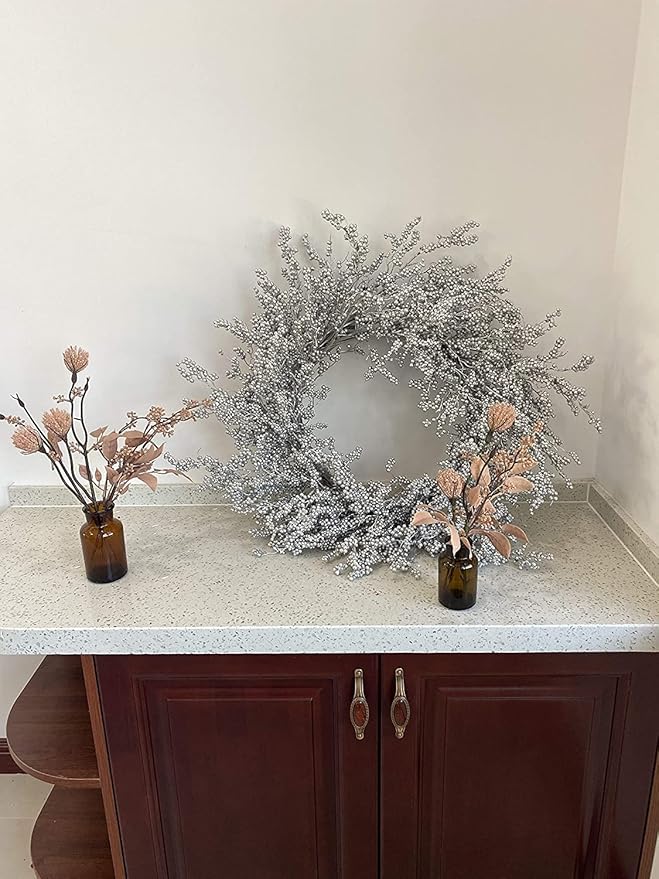 Winter Front Door Wreath 26 Inch Winter Silver Berry Wreath