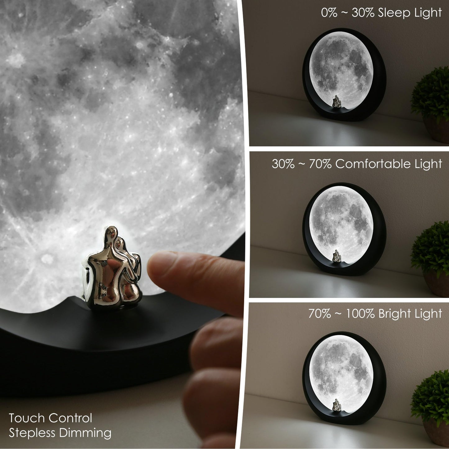 mamre Supermoon Lamp Non-Rechargeable Night Light Couple’s Gift for Wedding Anniversary Valentine’s Day Birthday Christmas