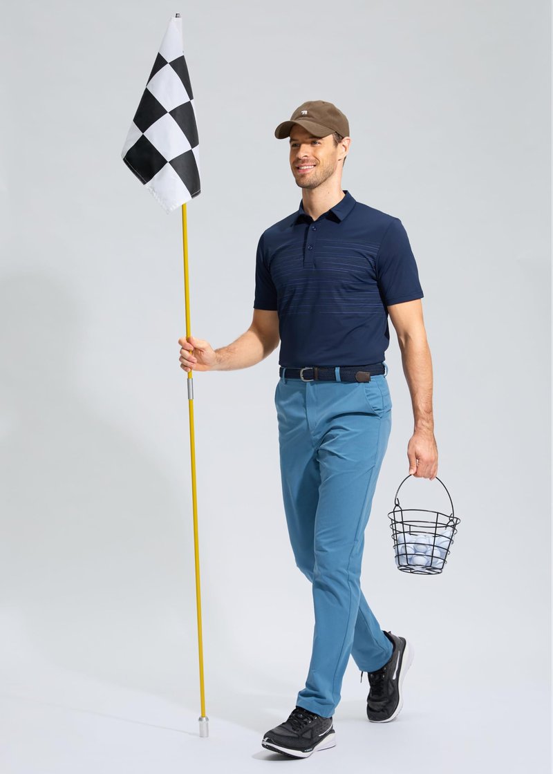 Pudolla Men's Golf Pants Stretch Work Pants for Men Dress Comfy Pants 34 Lightweight Quick Dry Casual Trousers(Stone Slab Blue 30Wx34L)