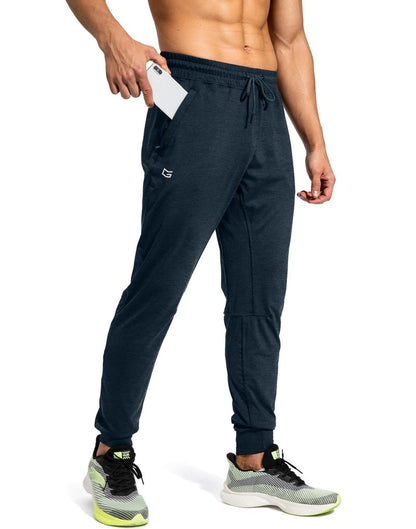 G Gradual Men's Sweatpants with Zipper Pockets Athletic Pants Traning Track Pants Joggers for Men Soccer, Running, Workout(Heathered Cobalt Blue,XS)