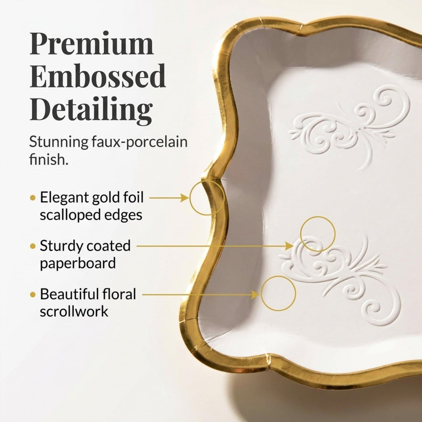 Gift Boutique Decorative Trays 10 Pack Gold Rim Display Platters Cardboard 9 x 13 Inch Wedding Birthday Party Dessert Decor