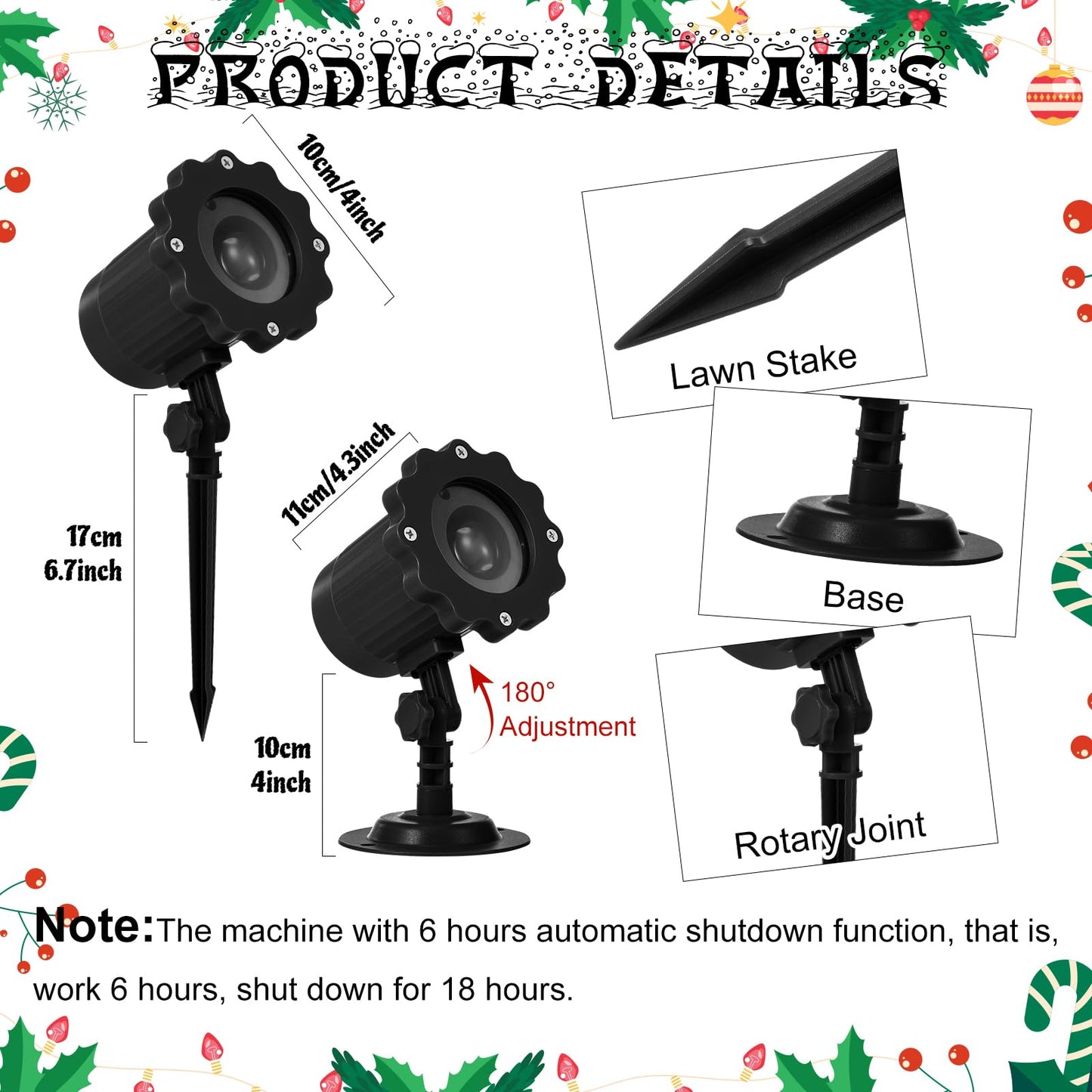 Treela Nativity Projector Lights Outdoor Indoor Dynamic Christmas Christian Decoration Outside LED Landscape Lamp for Holiday Halloween Garden Supplies