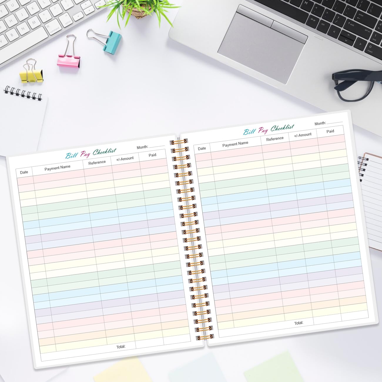 Bill Tracker Notebook - Monthly Bill Organizer & Planner for Personal Budgeting Financial, Monthly Bill Payment Checklist, 8.5" x 11", Black Flowers