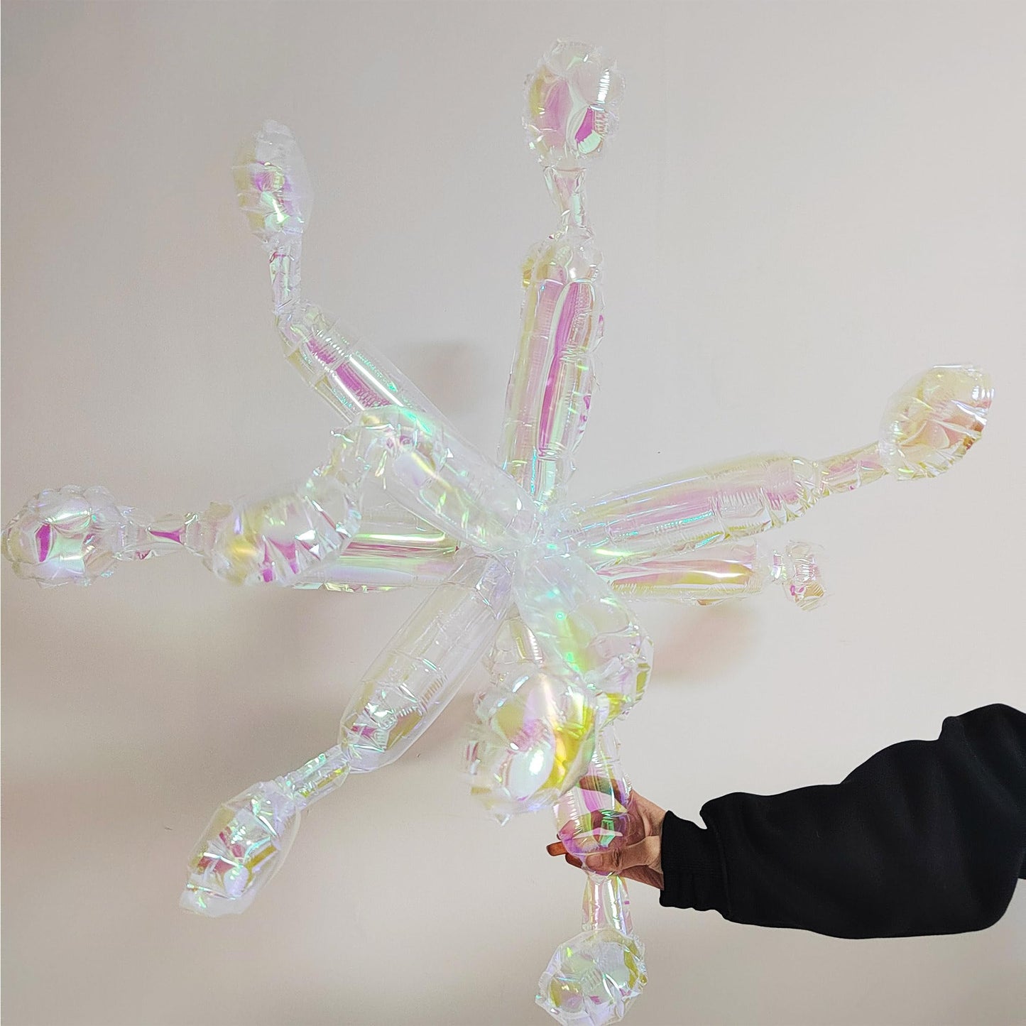 40-Inch Iridescent Star burst Foil Balloon Kit – 36pcs Rainbow Holographic DIY Bursting Firework for Weddings, Anniversaries, Birthdays & Event Centerpieces (12 Cones = 1 Star)